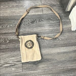Route 66 Beige Canvas Messenger Bag for Men